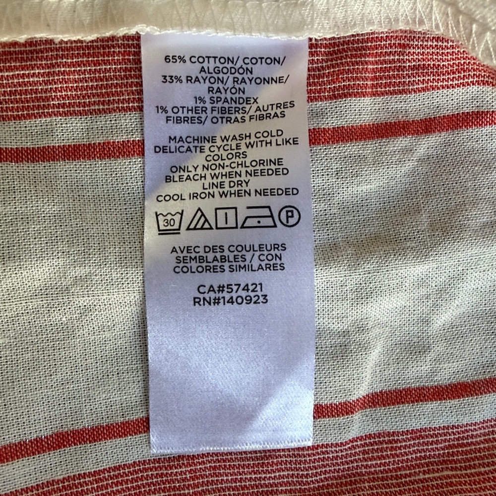 Loft Red & White Striped Babydoll Style Tank Top - Picture 6 of 6